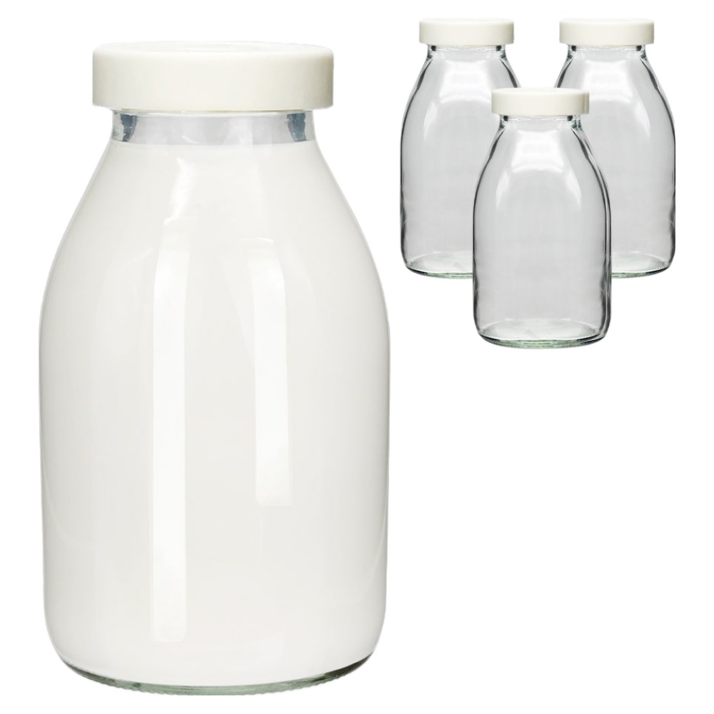 미르코리아 헥사 실리콘뚜껑 레트로 유리 우유병 크림, 520ml, 4개 12,900원