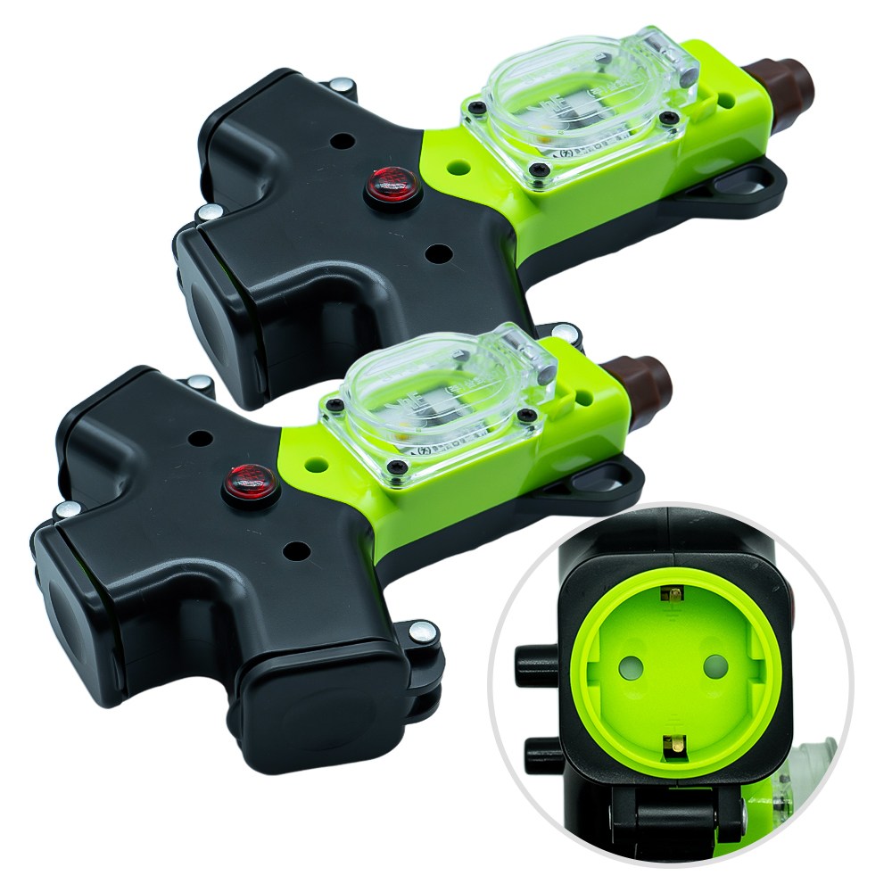 방우형 콘센트 KC 안전인증 현장용 작업용 캠핑용 누전차단 멀티탭, 2개, 235mm 53,900원