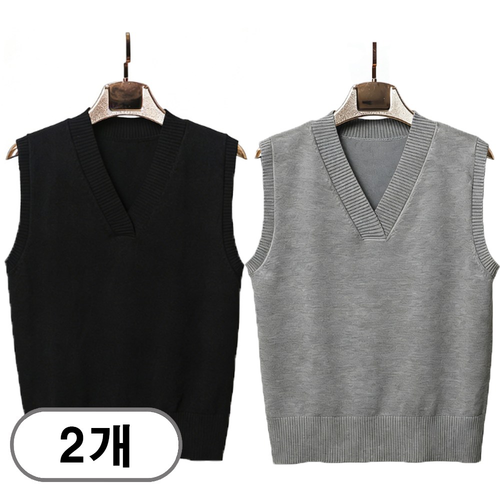 차쿠 여성 브이넥 니트 조끼 베스트 기본 베이직 니트조끼 1+1 19,800원
