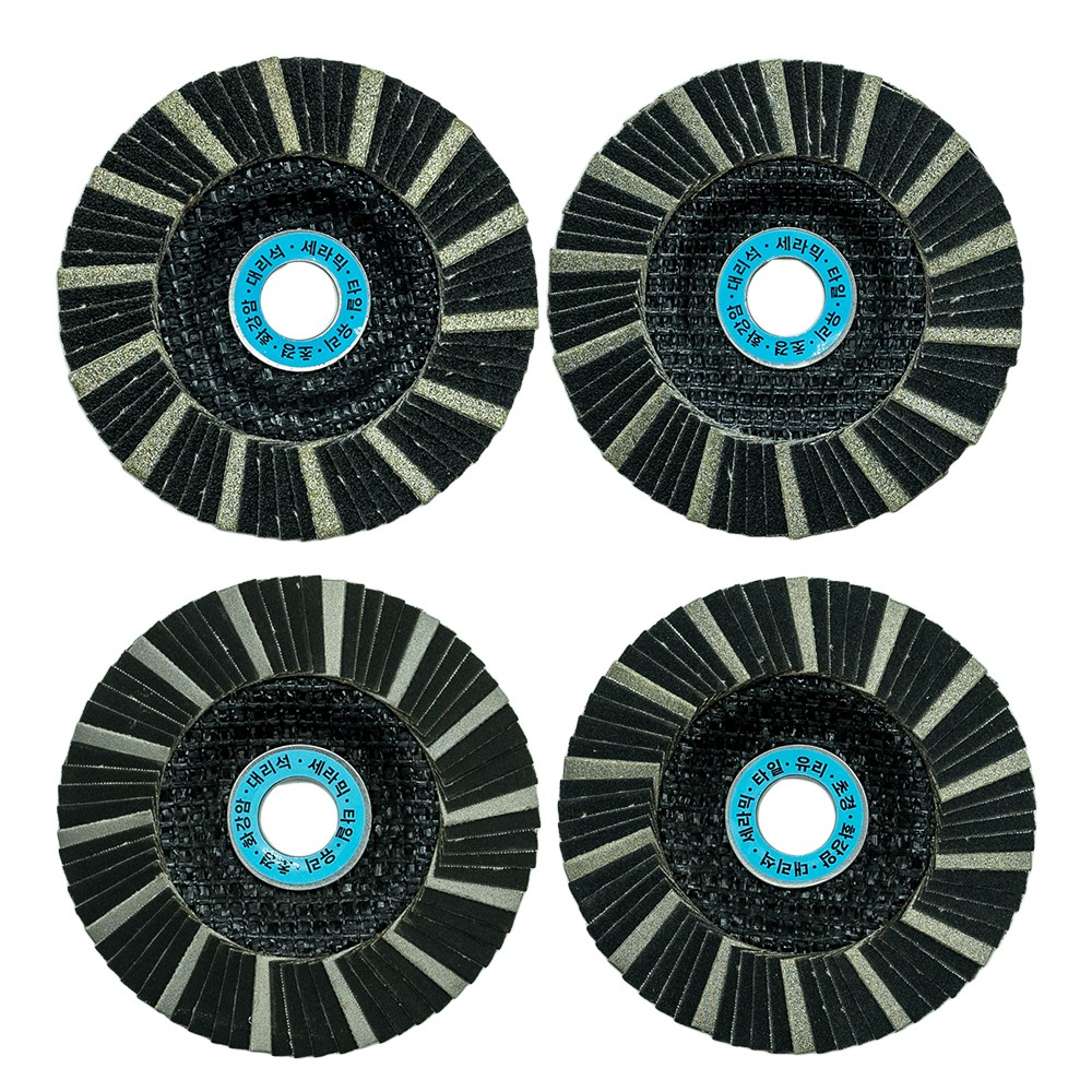 다이아몬드 몹디스크 4인치 면취용 사포 타일 유리 세라믹 연마 4종, 1세트 69,500원