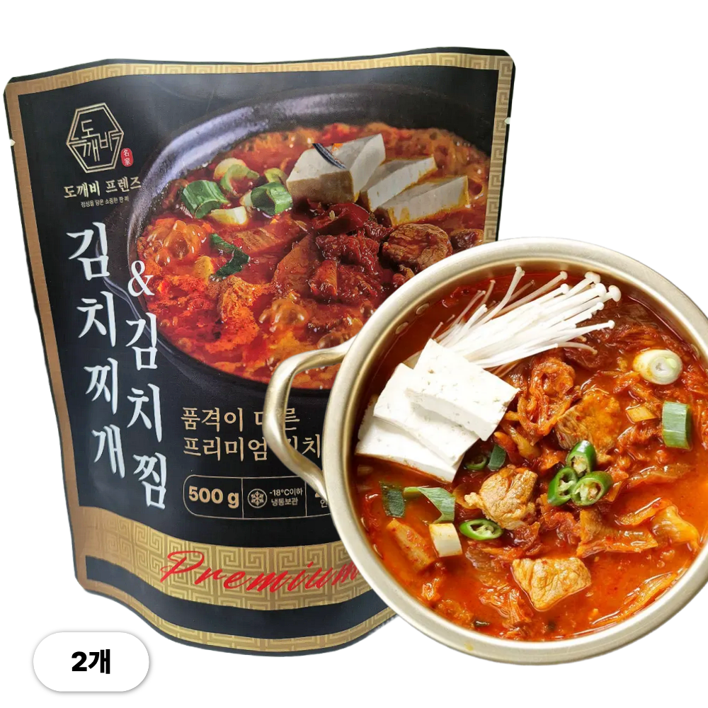 도깨비 김치찌개 국내산 돼지고기 캠핑 황금비율 김치찜, 2개, 500g 15,900원