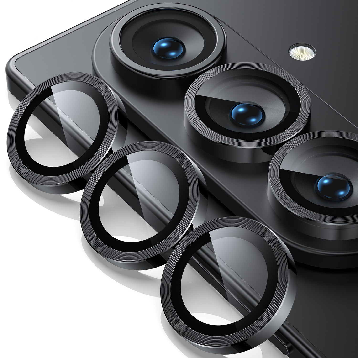 hoerrye 메탈 프레임링 휴대폰 카메라 렌즈 빛번짐 방지 액정보호필름, 1개 23,900원