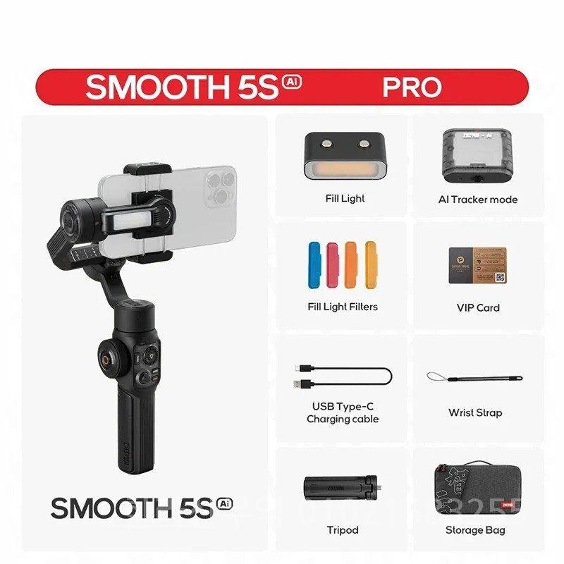 지윤 스무스 5S AI 트래킹 핸드헬드 짐벌 스태빌라이저 3축 (스마트폰용) 502,900원