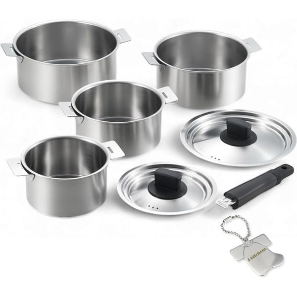 11566991 한손냄비 편수냄비 J-kitchens Harmony 한손 냄비 손잡이 탈부착식 4점 세트 뚜껑이 굴러가지 않음 14cm 16cm 18cm 20cm ·인덕션 가 265,700원