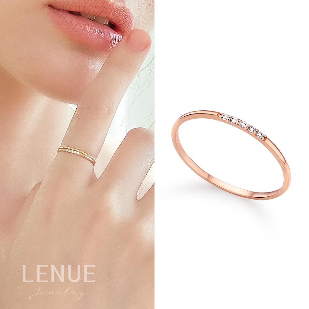 레뉴 스넬로 5 큐빅 가드링 레이어드 반지 / 14K 골드 18K 얇은 스타일 실반지 214,000원