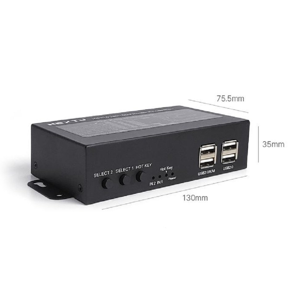 4K HDMI 2포트 듀얼모니터 KVM 스위치 PC제어 키보드 마우스 듀얼 디스플레이 USB허브 공유기 선택기 90,000원