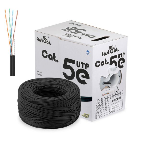 국산 동일전선 방수 옥외용 철심 UTP 랜선 CAT5e 200M 블랙 박스 롤 랜케이블 실외용 통신선 외부 인터넷선 203,500원