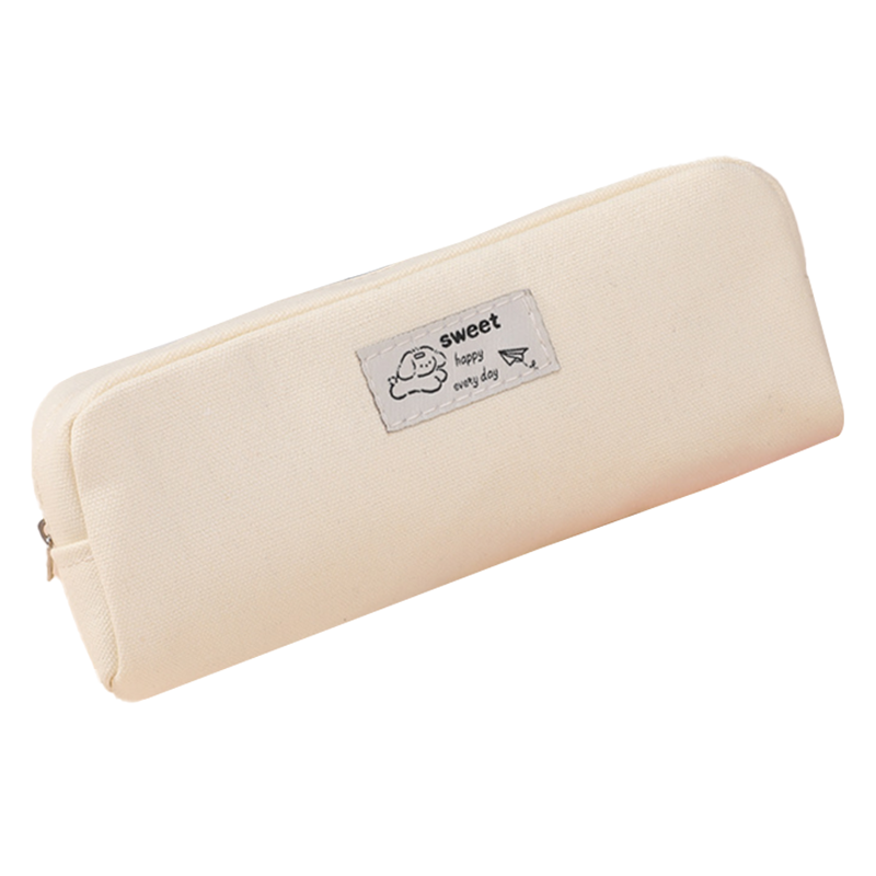 특별한상점 대용량 캔버스 학생 필통 파우치, 베이지, 1개 6,000원