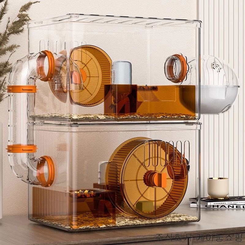 세계일주 DIY 이층 대형 햄스터 스마트리빙 케이지 완전 투명 햄스터하우스 햄스터집 대형집 49,990원