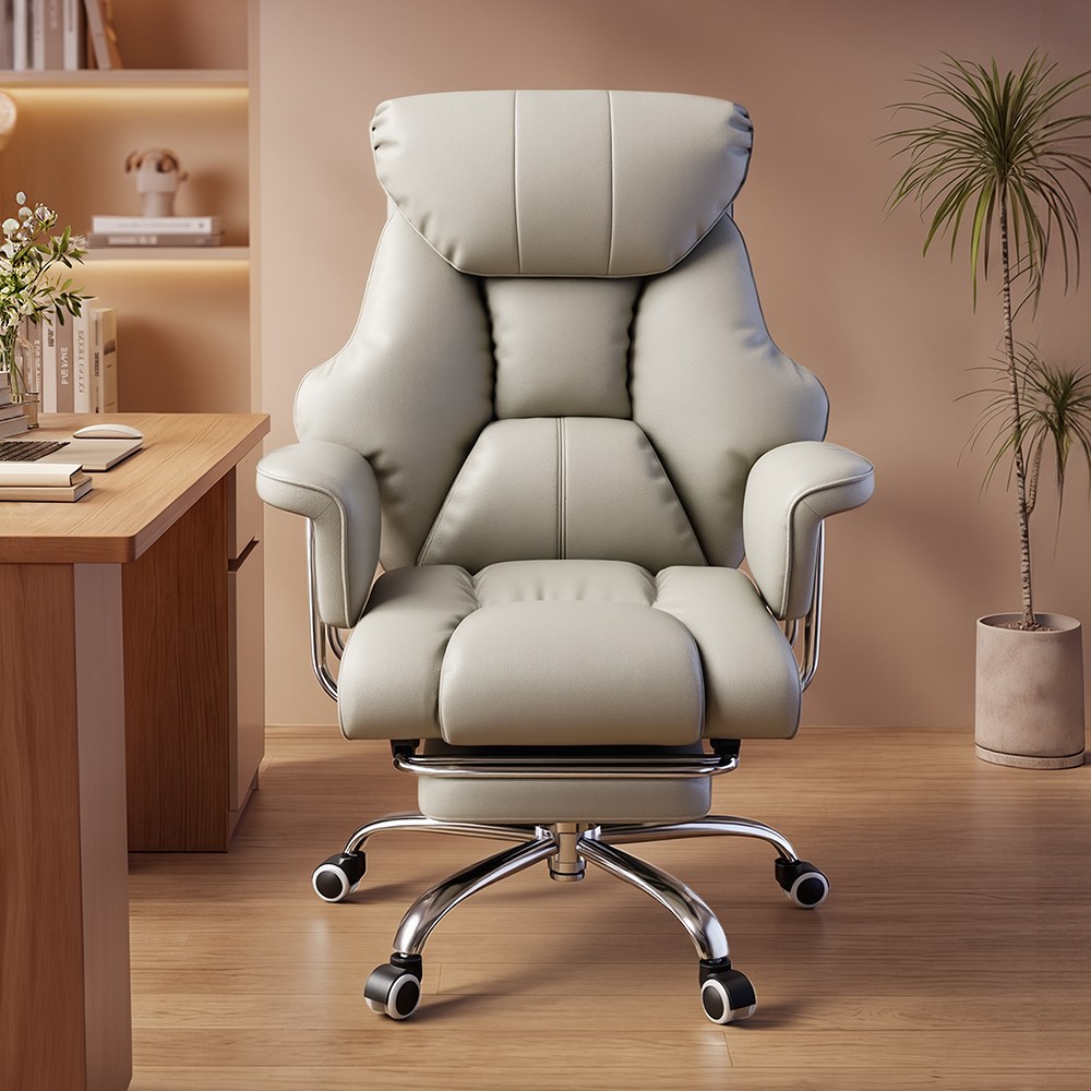 [로컬라이브] 컴퓨터 의자 XH830A 책상 학습 사무실 리클라이너 중역의자 발받침대+고정형 팔걸이, 그레이 119,000원