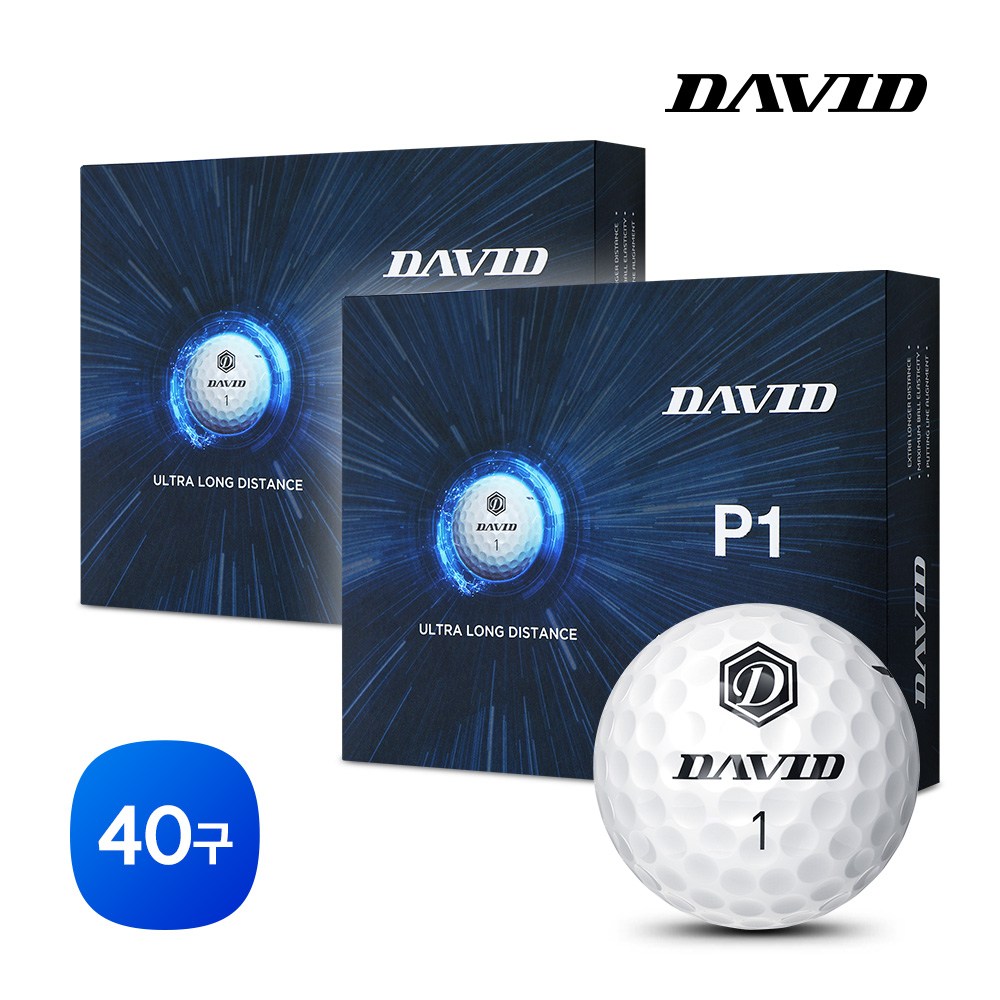 데이비드 고반발 골프공 비거리 골프볼 20구 / 40구 선택 + 자석티 89,000원