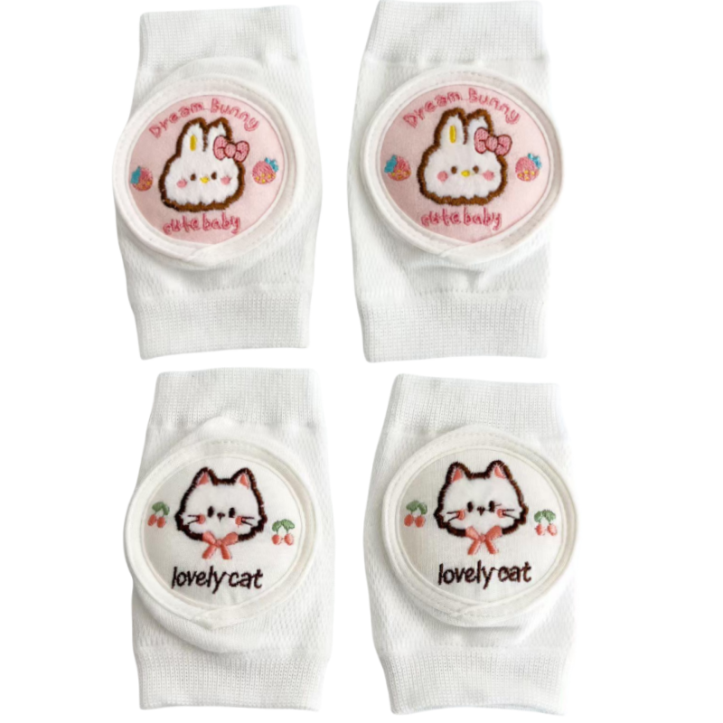 시월에인절 아기 유아 돌 여름 무릎보호대 미끄럼 방지 자수 보호대, 2세트, 체리 고양이+딸기 토끼 14,500원