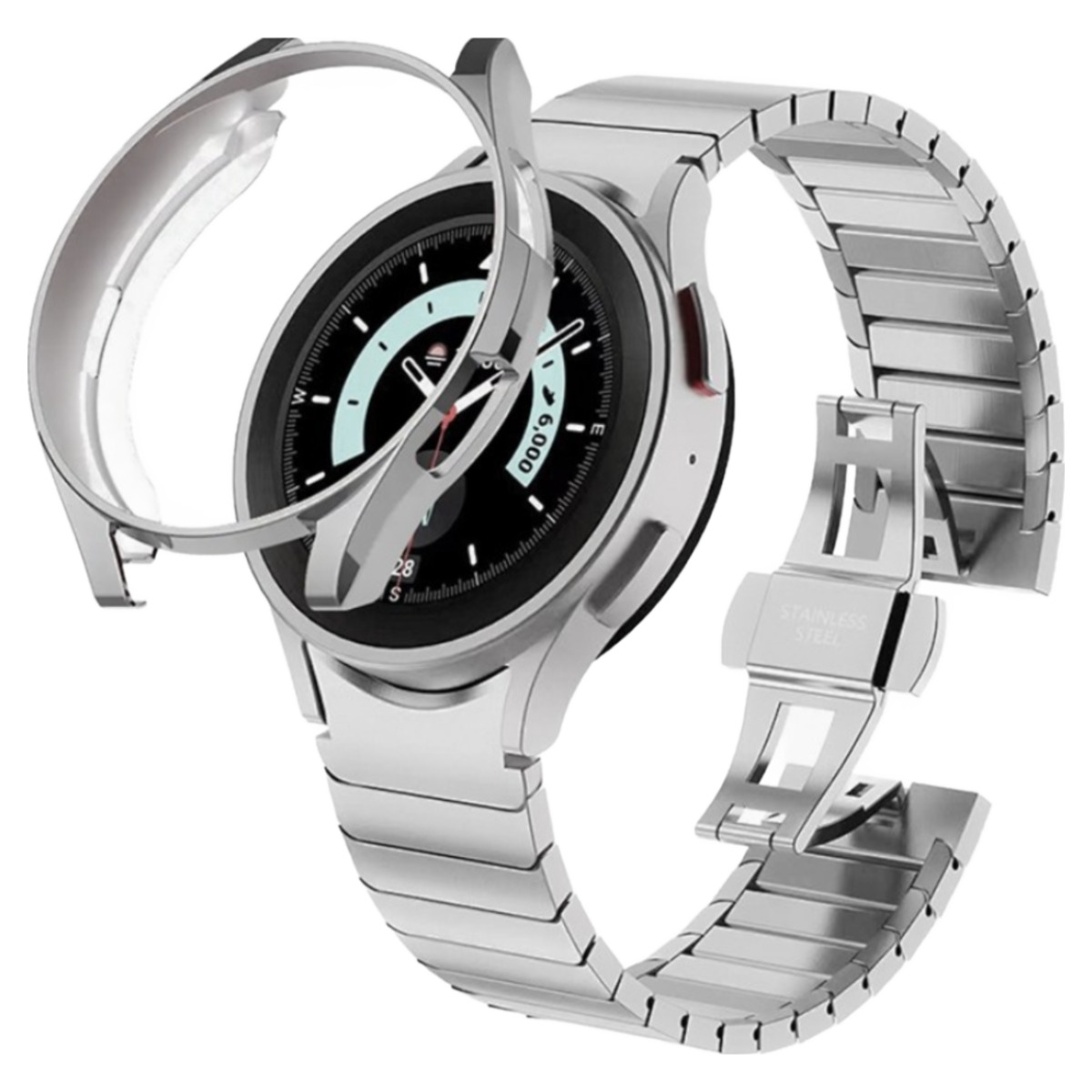 아이메이드잇 갤럭시워치 호환 일체형 링크 브레이슬릿 + 범퍼 케이스 세트 구성, 실버 29,900원