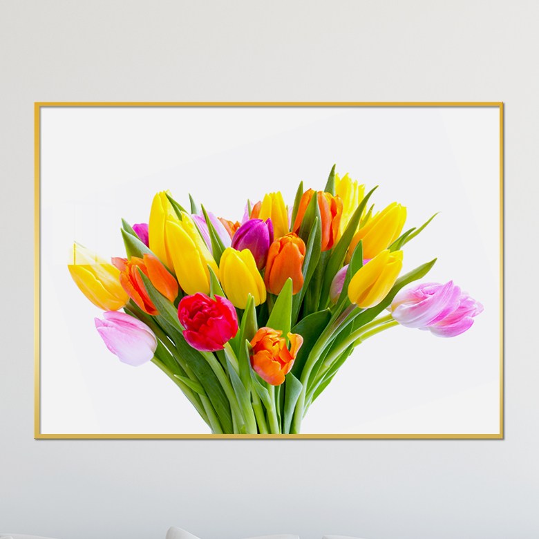 아트블루 예쁜 꽃 튤립 다발 인테리어 그림액자, 3_여러색 튤립_흰배경 29,900원