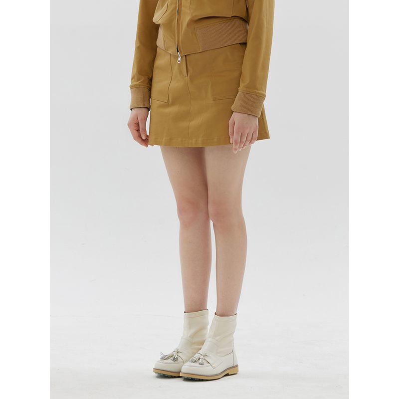 세인트나인 여성 심볼장식 A라인 스커트 DARK BEIGE 112,480원
