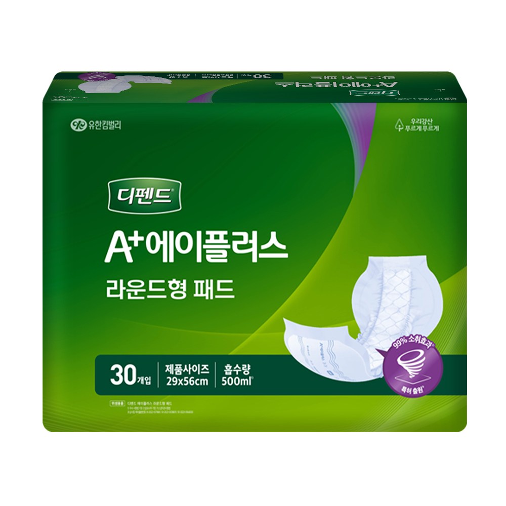 디펜드 에이플러스 라운드형 패드 속기저귀 성인기저귀, FREE(onesize), 30매, 6개 48,500원