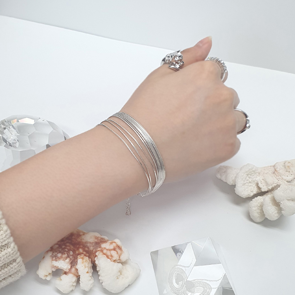 야랑쥬얼리 925 실버 10줄 뱀줄 체인 팔찌 167,500원