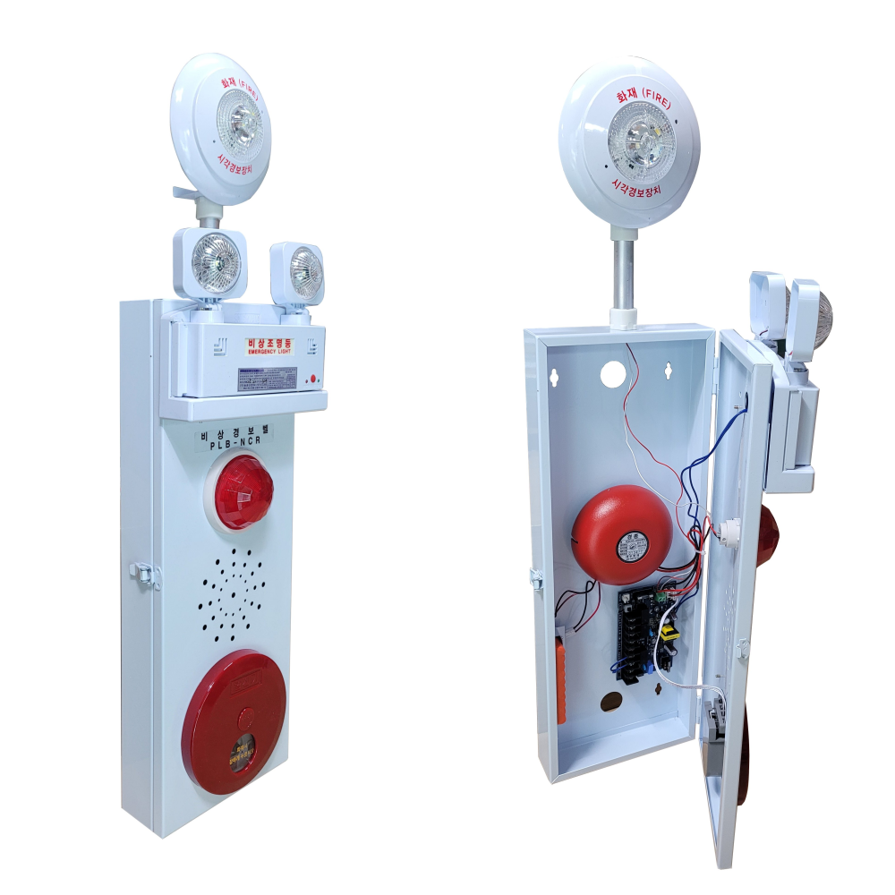 임시소방시설 비상경보벨 비상경보장치 PLB-NCR 비상조명등 시각경보기내장 소방연동제품, 백색, 1개 127,400원