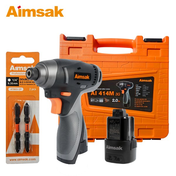 아임삭 임팩드릴 AI414M3G 충전임팩드라이버 + 배터리1개  비트2개 케이스 세트 (충전기미포함) 159,320원