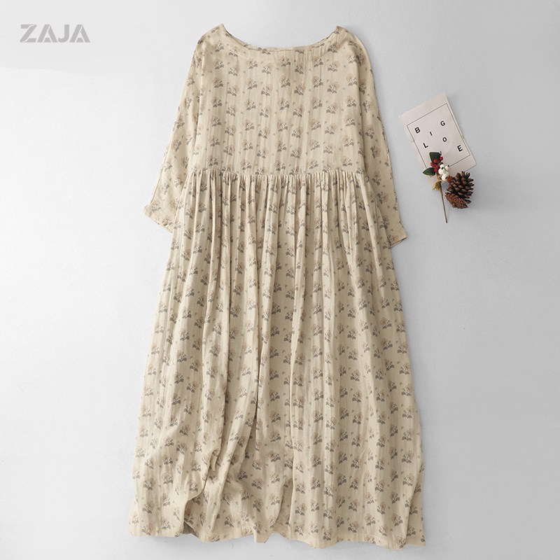 ZAJA 플라워 허리끈 여름 여성 루즈핏 린넨 원피스 41,320원