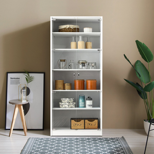 일송가구 1800 코코 강화유리 장식장 진열장, 800 장식장_화이트 145,900원