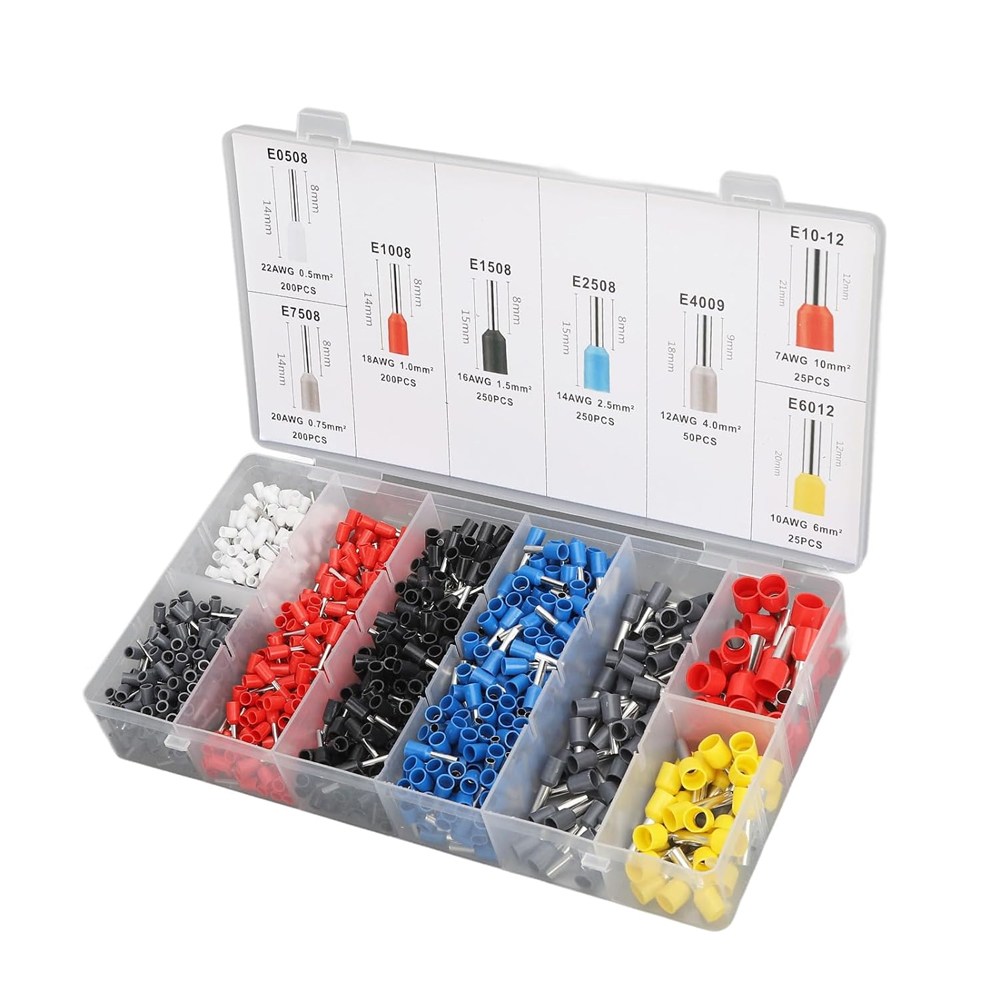 JK 케이블 터미널 신주 압착단자 세트 케이스 타입 1200P 커넥터 절연 관형 와이어 스페이드, ID305. 신주 압착단자 세트 1200P, 1세트 11,000원