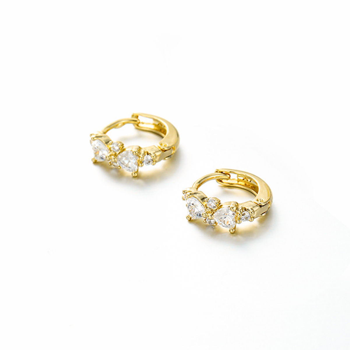 NXNA 925 도금 14K 골드 하트호석 이어링 심플 데일리 골드 이어링 CZW-ED024 44,100원