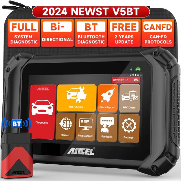 ANCEL 자동차 스캐너 모든 시스템 ABS 오일 TPMS SAS BMS 다중 리셋 양방향 테스트 OBD 2 진단 도구, V5 BT 608,300원