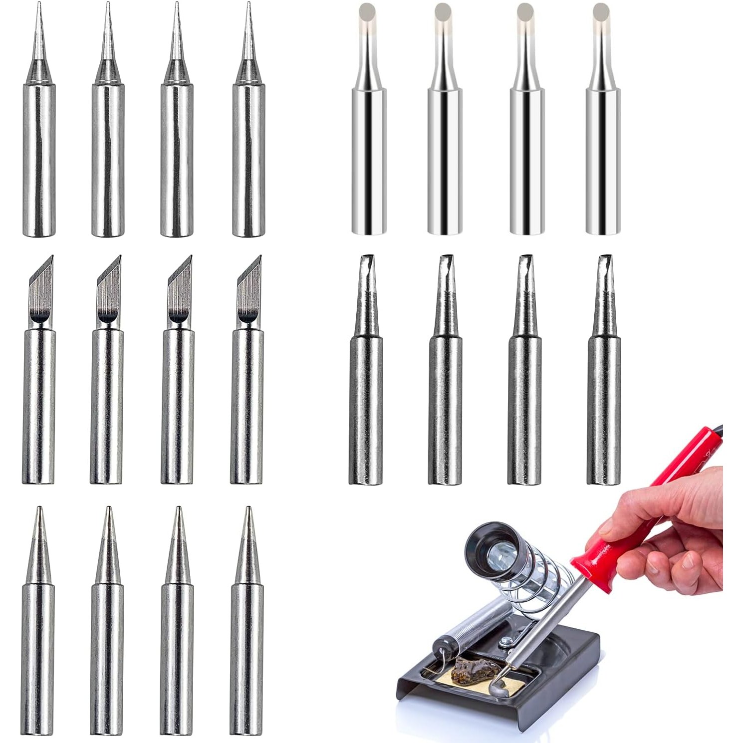 900M 인두팁 납땜 칼팁 구리 인두 헤드 인두기촉 정밀팁,5종 세트,20개 11,600원