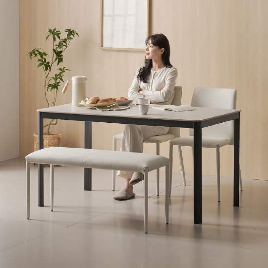 (한샘몰pick) 보니애 나폴리 포세린 세라믹 식탁세트 4인용 1400 (벤치형/체어형 선택) 222,500원