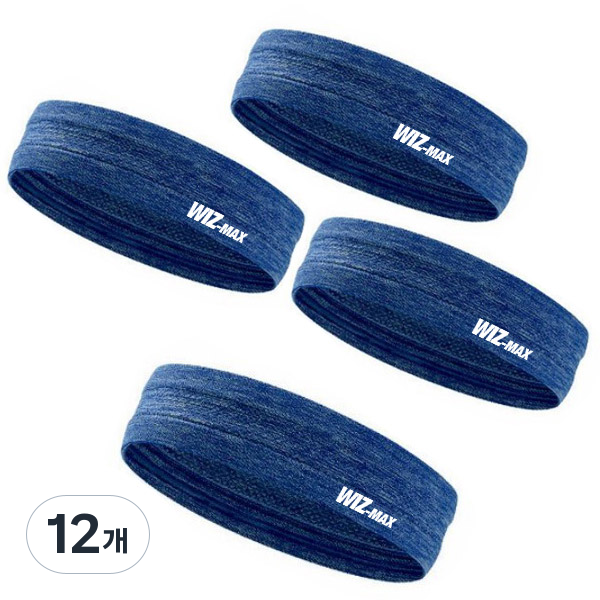 위즈모아 라이트 쿨 스포츠 헤어밴드 4P, 블루, 12개 44,500원