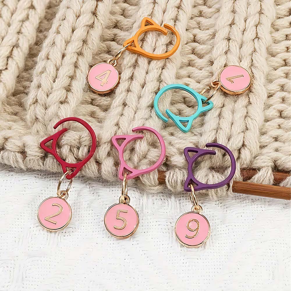 루베이 고양이 뜨개반지 니팅링 뜨개질도구 숫자 마커  변색 없음 매끈매끈 녹 방지 니트/ 코바늘 /수공 7,900원