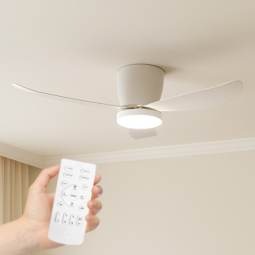 52인치 실링팬 조명 BLDC LED 방등 거실등 식탁조명 천장형 선풍기 132cm, 화이트 162,000원