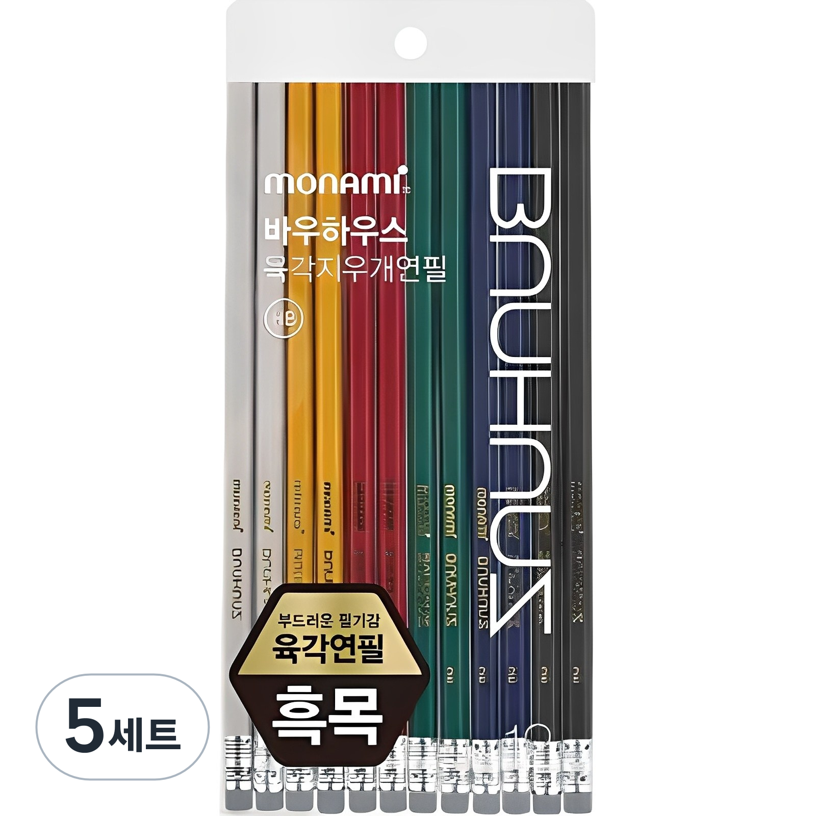 모나미 바우하우스 클래식 육각지우개 연필 HB 6종 x 2p 세트 10,330원