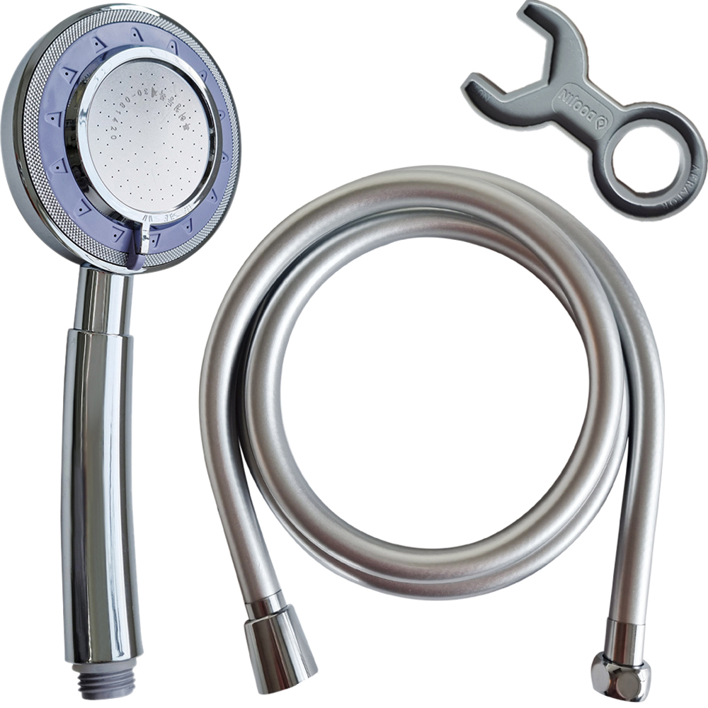 두진 바스 다기능 수압상승 샤워기 헤드 + 꼬임방지 튜브형 샤워호스 2m 세트 18,300원