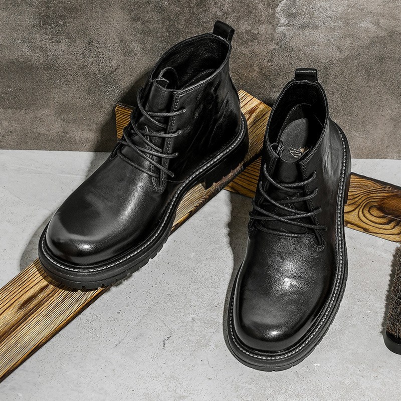 DESAI 마틴 부츠 남성 영국 정장 캐주얼 신발 부드러운 가죽 복고풍 짧은 95,500원