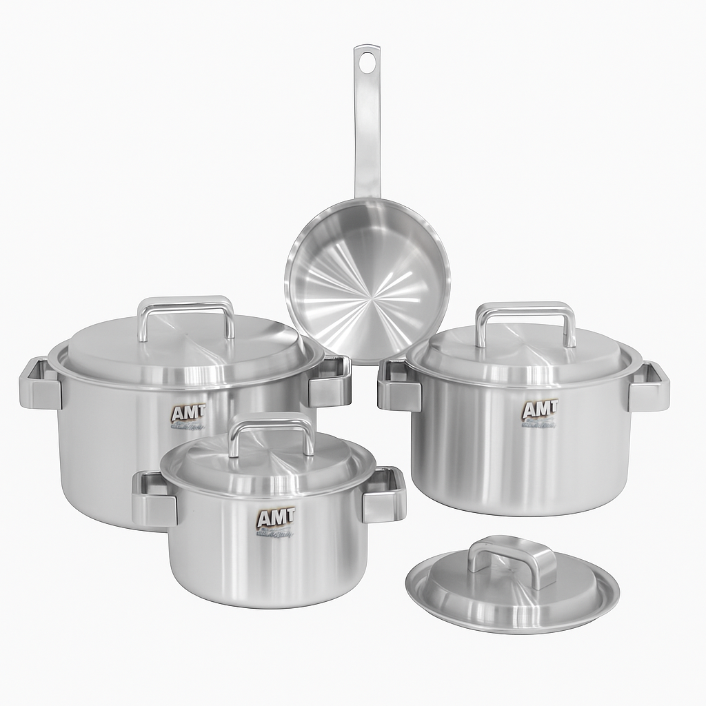 AMT 프로 시리즈 스테인리스 쿡웨어 4종 편수 16cm 양수 16cm,20cm, 24cm 뚜껑포함, 1세트, 16cm + 16cm + 20cm + 24cm, 스테인리스 999,800원