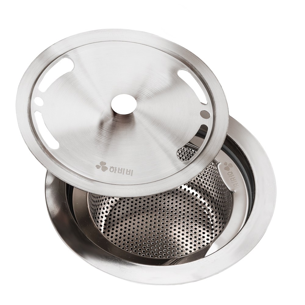 하비비 싱크대거름망 배수구망+커버 올스텐304, 1개, 실버 12,800원