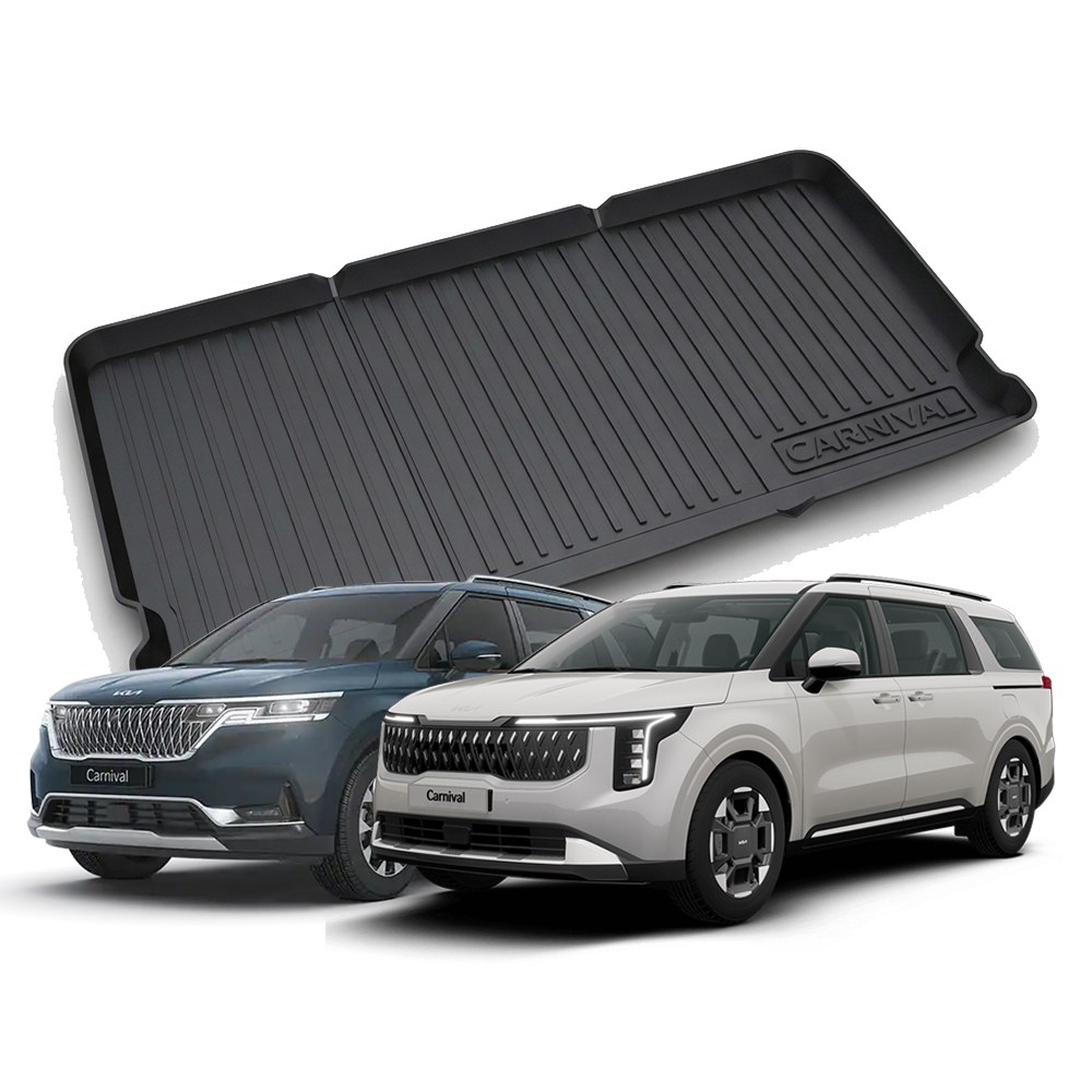 리얼핏 4세대 카니발 KA4 9인 11인승 (20년~현재) 논슬립 3D TPE 트렁크매트 [호환], 블랙카본 55,000원