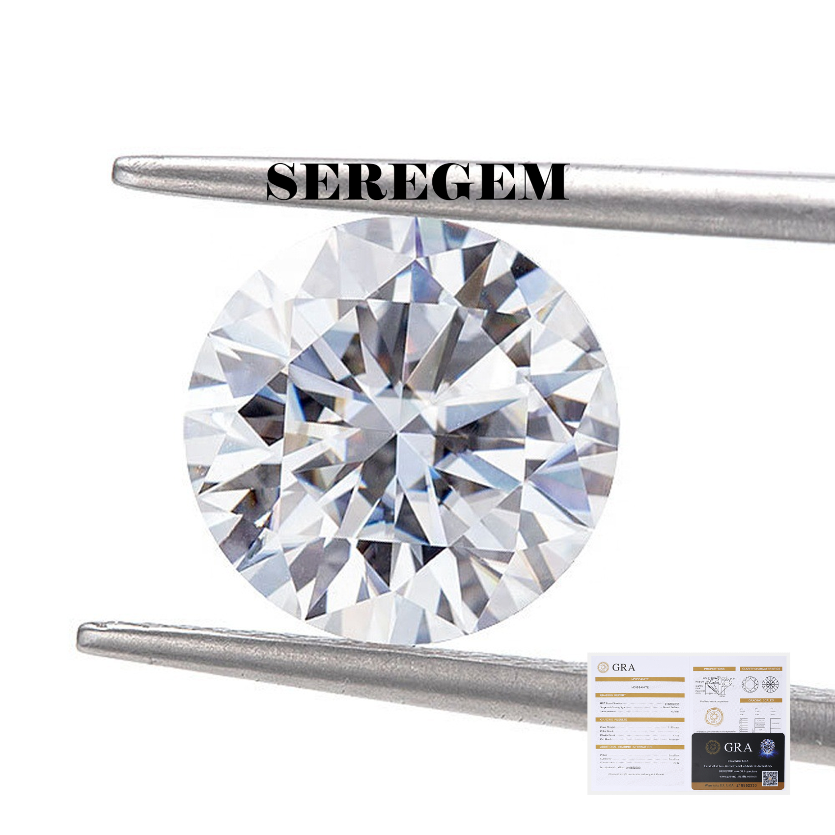 SEREGEM 최상급 모이사나이트 브릴리언트컷 GRA인증서/D컬러/VVS1/EX/DIY/나석/루스스톤/랩다이아/랩그로운다이아몬드 13,000원