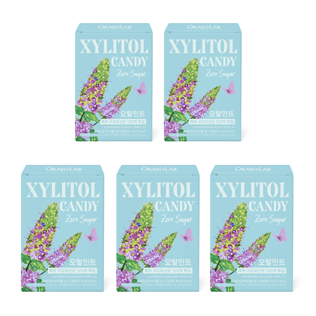 오래오랩 구강유산균 자일리톨 무설탕 캔디 천연민트, 5개, 30g 26,900원