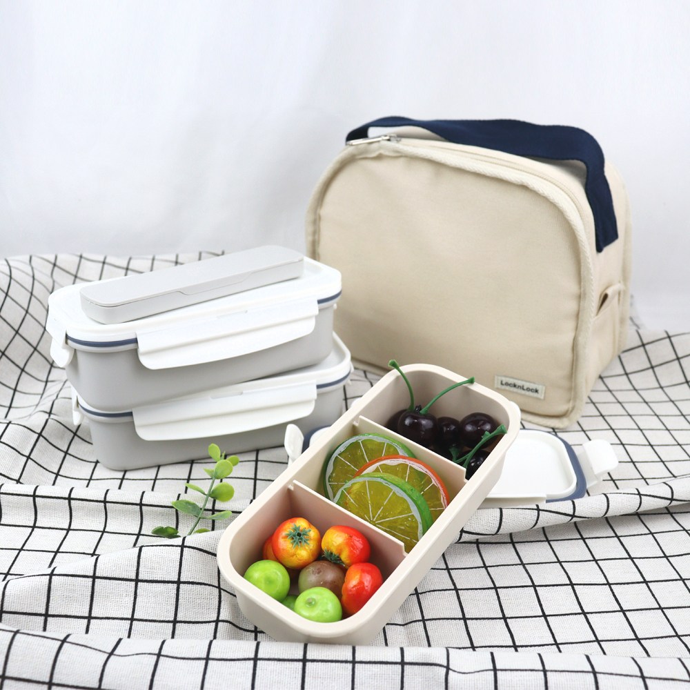 락앤락_데일리 코튼 도시락통 직사각 3단 31,400원