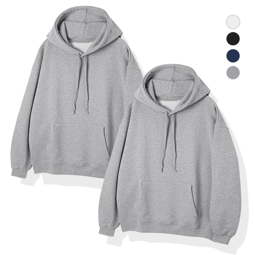 2장세트 베이직 오버핏 무지 후드티 남녀공용 데일리 긴팔 49,900원