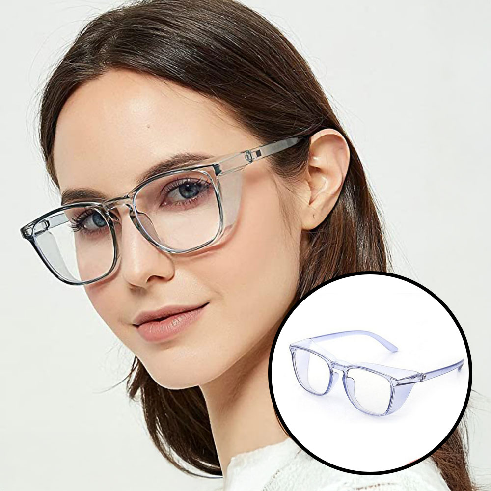 1+1 밀폐형 뿔테 눈보호 안경 꽃가루 고글 방역 보안경 페이스 가드 안전, 그레이+블루, 1세트 8,500원