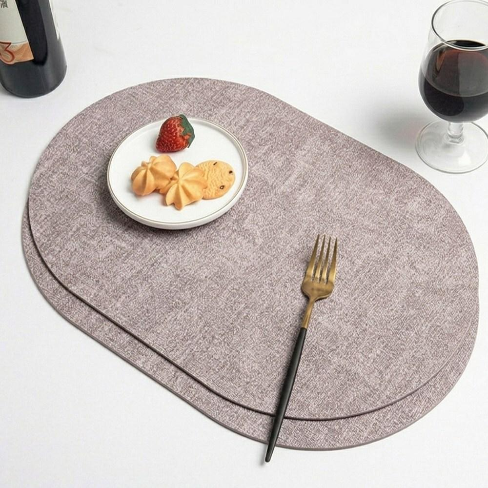 포치가미 가죽 방수 테이블 식탁 매트 2P, 2개, 43x30, 애쉬 브라운 9,900원