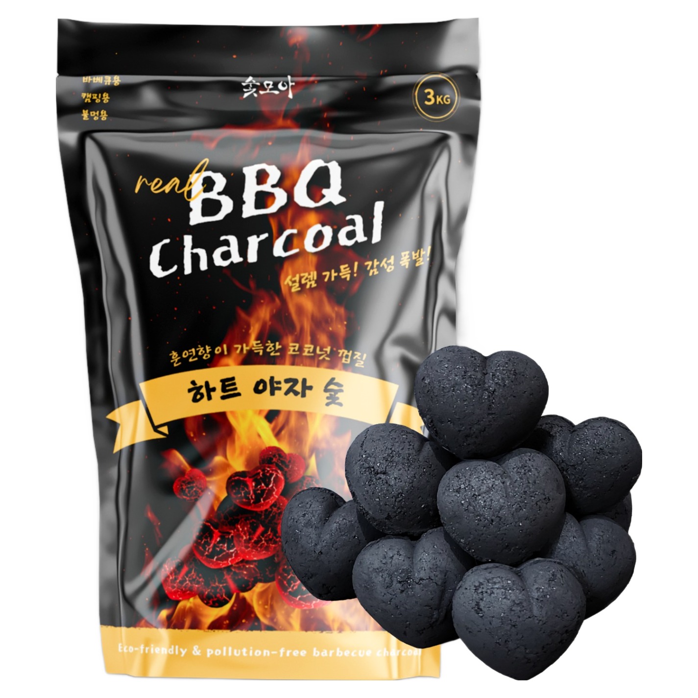 숯모아 감성 가득 하트 야자 숯, 3kg, 1개 10,900원