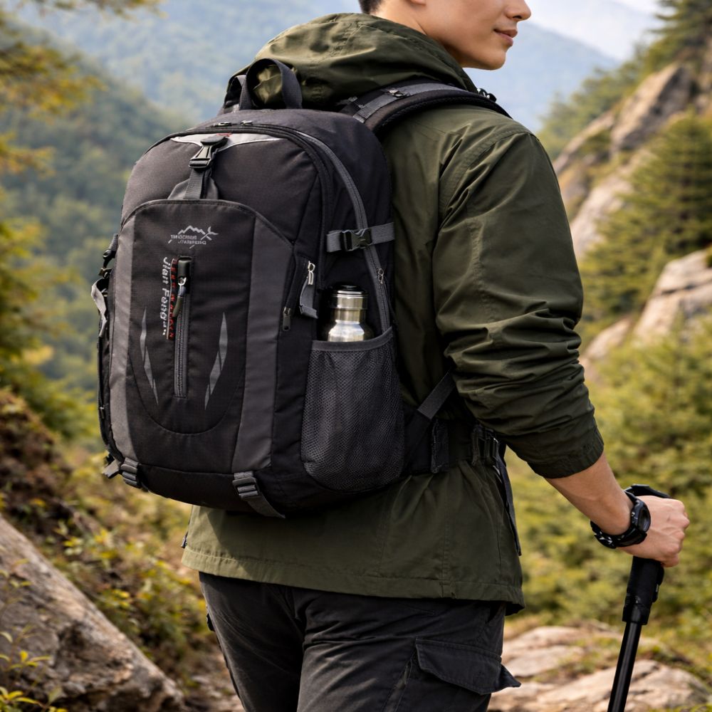 에이치지비 등산가방 백팩 여행 아웃도어 캠핑 하이킹, 블랙 19,700원