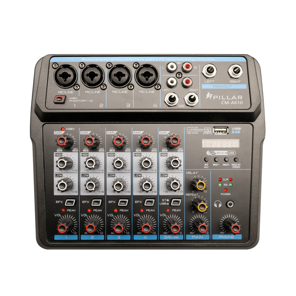 필라 USB 콘솔 48V 팬텀 파워 블루투스 6채널 오디오 믹서 44,450원