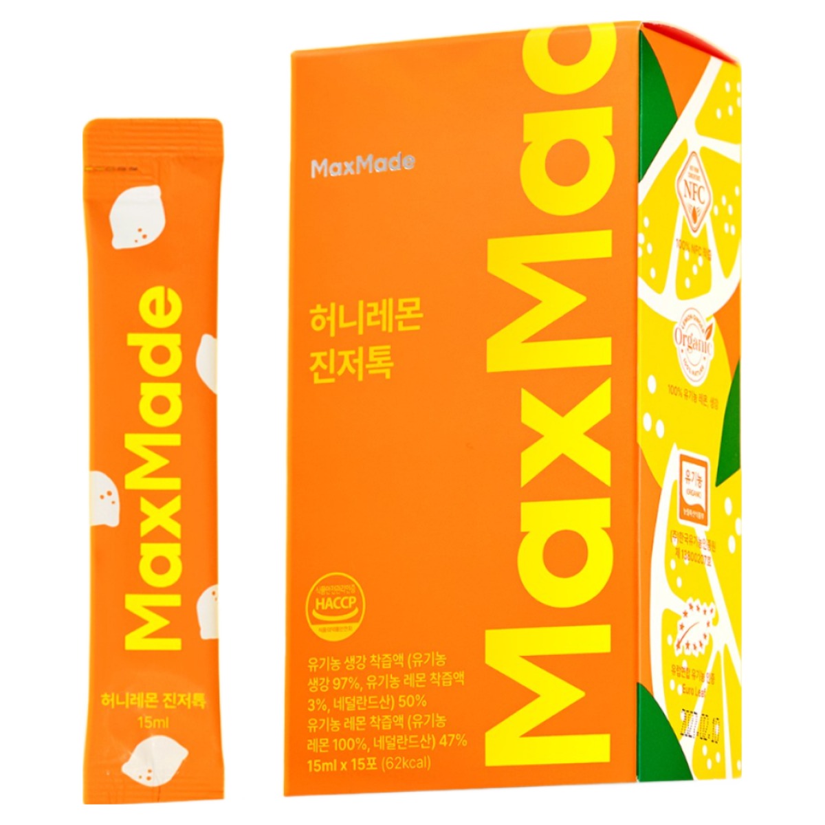 맥스메이드 유기농 허니레몬 진저톡 100% 유기농 레몬 생강즙 75,600원