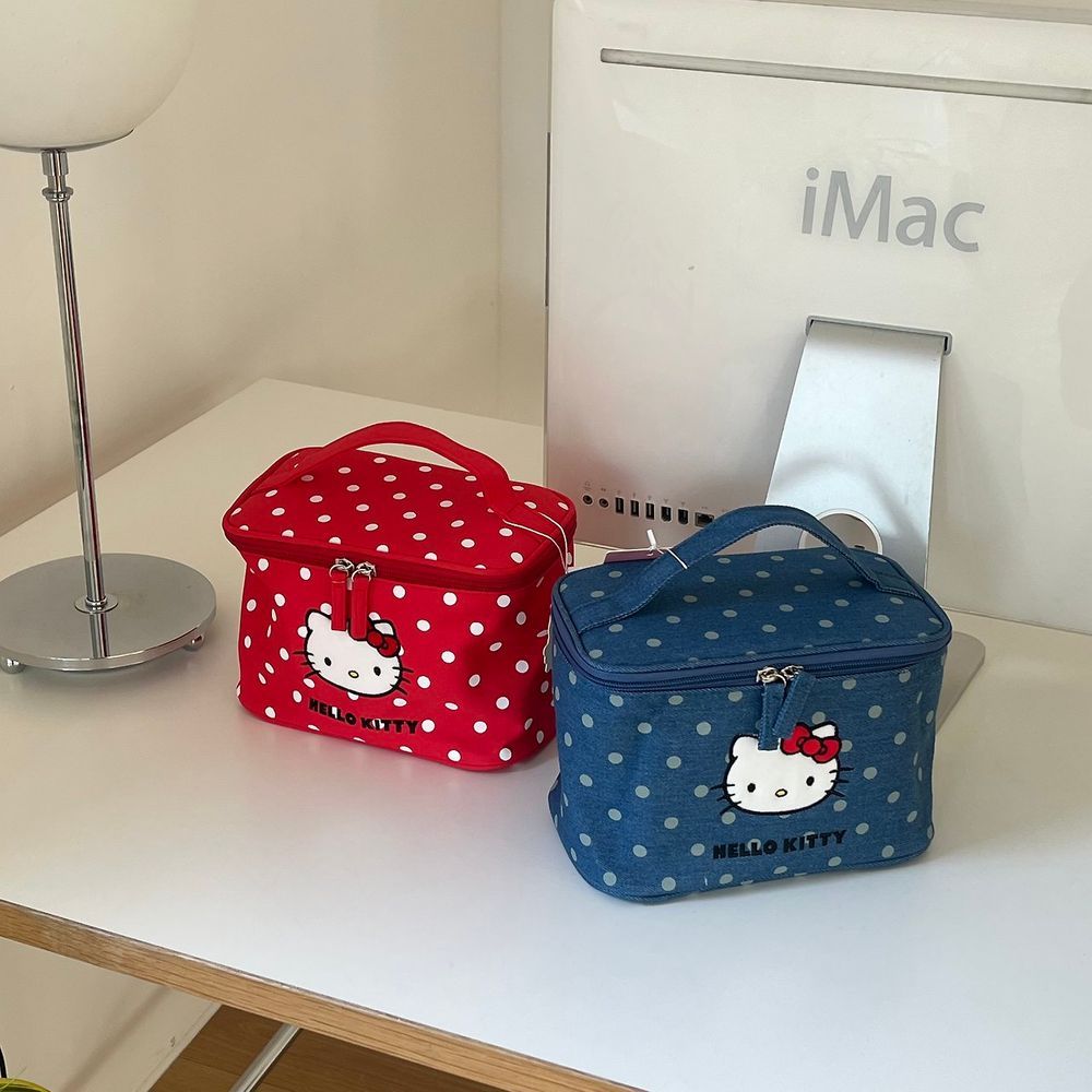 [정품/2컬러] 키티 땡땡이 화장품 파우치백 화장품 소지품 휴대용 데일리파우치 여행 20,000원
